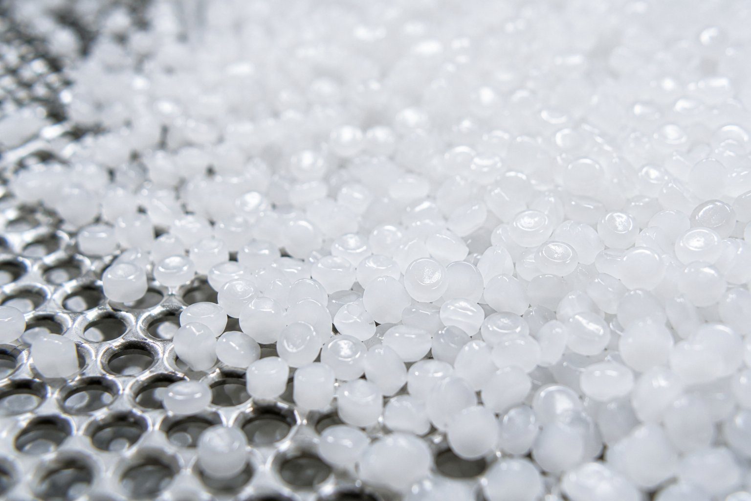 Polymer pellets close-up